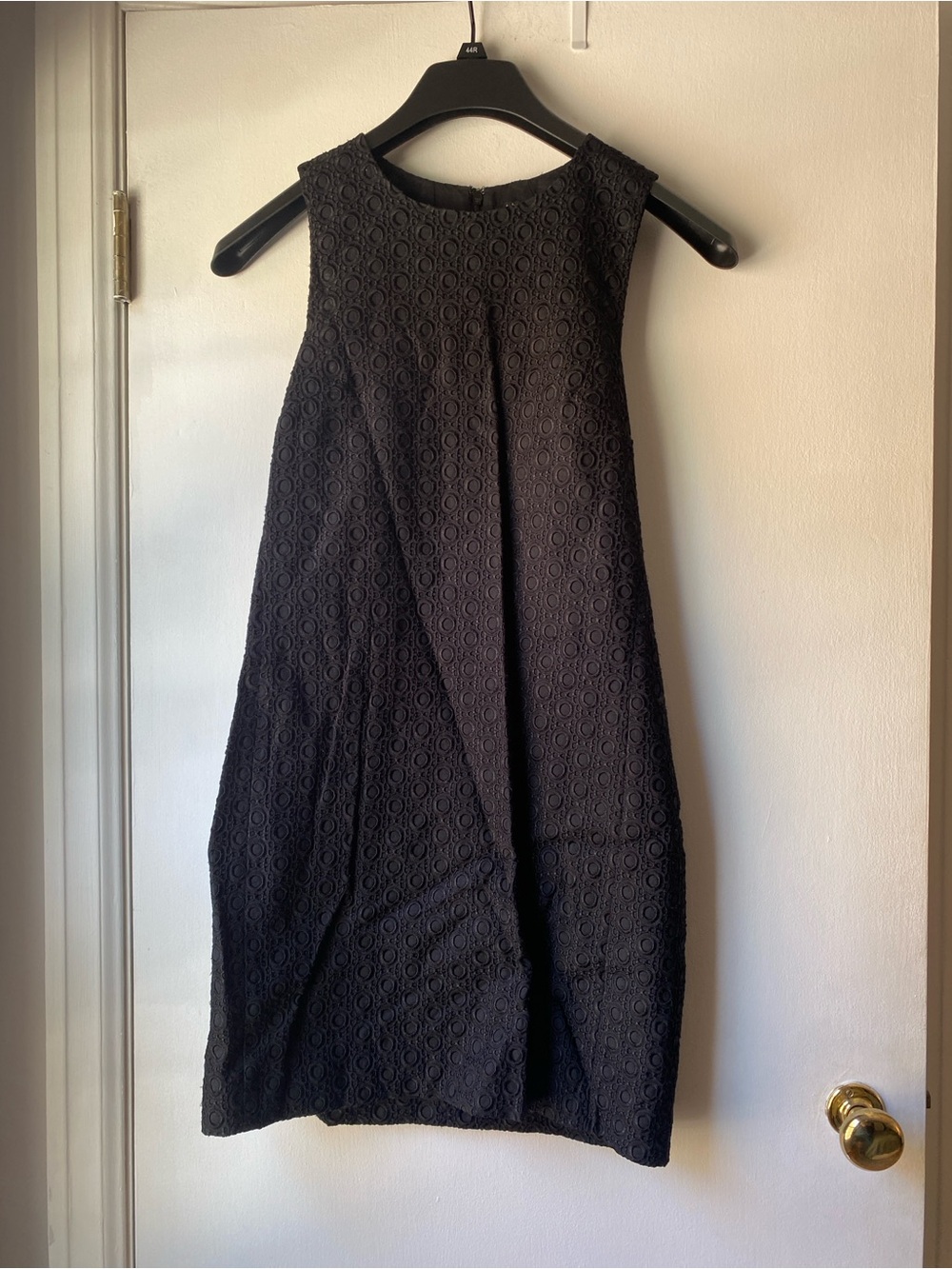 Theory Black Sleeveless Eyelet Mini Dress